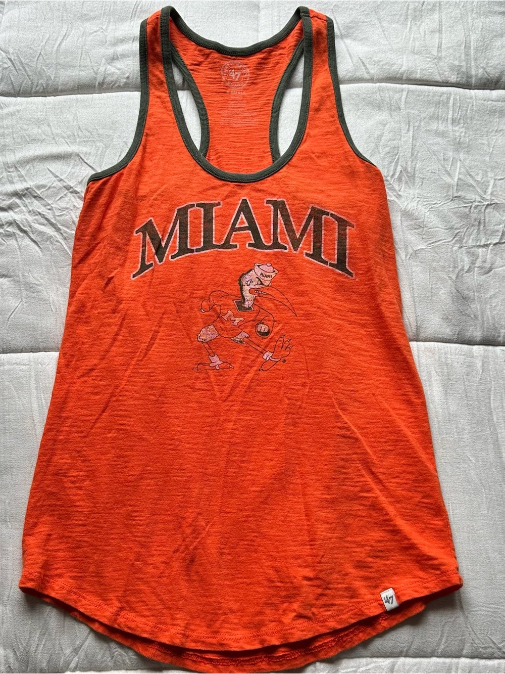 47 Brand Orange Miami Racerback Tank with Black Trim